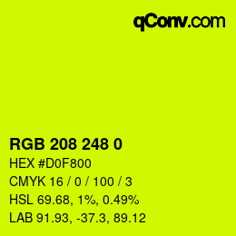 Color code: RGB 208 248 0 | qconv.com