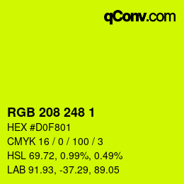 Color code: RGB 208 248 1 | qconv.com
