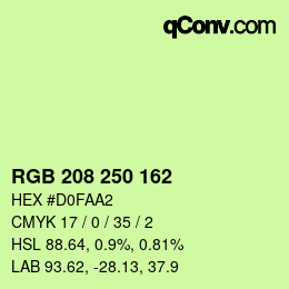 Code couleur: RGB 208 250 162 | qconv.com