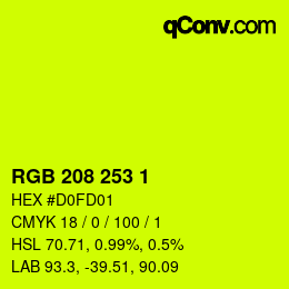 Color code: RGB 208 253 1 | qconv.com
