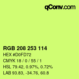 カラーコード: RGB 208 253 114 | qconv.com