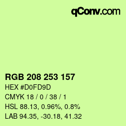 Color code: RGB 208 253 157 | qconv.com