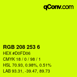 カラーコード: RGB 208 253 6 | qconv.com