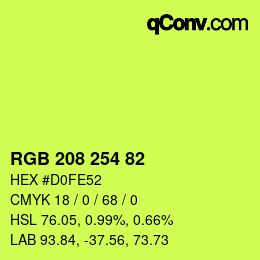 Color code: RGB 208 254 82 | qconv.com
