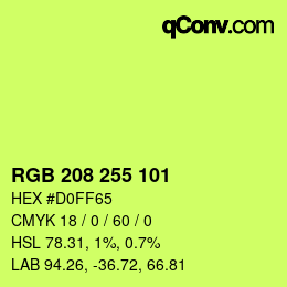 Color code: RGB 208 255 101 | qconv.com