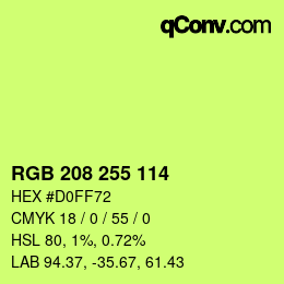 Color code: RGB 208 255 114 | qconv.com