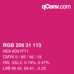 Color code: RGB 208 31 113 | qconv.com