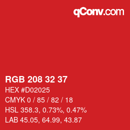 Color code: RGB 208 32 37 | qconv.com
