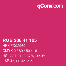 Color code: RGB 208 41 105 | qconv.com
