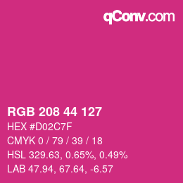 Color code: RGB 208 44 127 | qconv.com