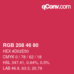 カラーコード: RGB 208 46 80 | qconv.com