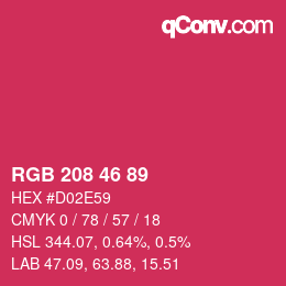 Color code: RGB 208 46 89 | qconv.com