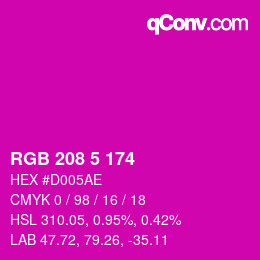 Color code: RGB 208 5 174 | qconv.com