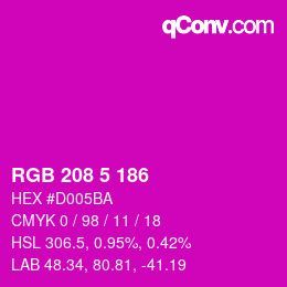 Color code: RGB 208 5 186 | qconv.com
