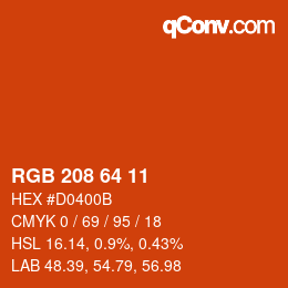 Farbcode: RGB 208 64 11 | qconv.com