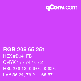 カラーコード: RGB 208 65 251 | qconv.com