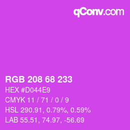 Código de color: RGB 208 68 233 | qconv.com