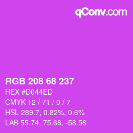 Color code: RGB 208 68 237 | qconv.com