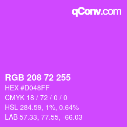 Color code: RGB 208 72 255 | qconv.com