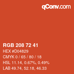 Code couleur: RGB 208 72 41 | qconv.com