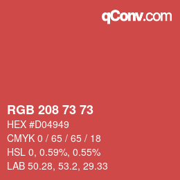 Color code: RGB 208 73 73 | qconv.com