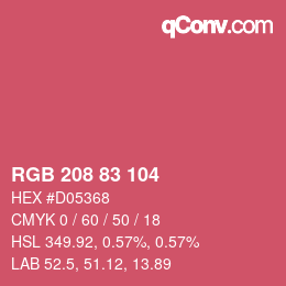 Color code: RGB 208 83 104 | qconv.com