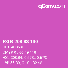 Color code: RGB 208 83 190 | qconv.com