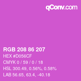 Color code: RGB 208 86 207 | qconv.com
