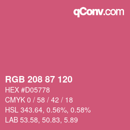 Color code: RGB 208 87 120 | qconv.com