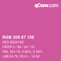 Color code: RGB 208 87 158 | qconv.com