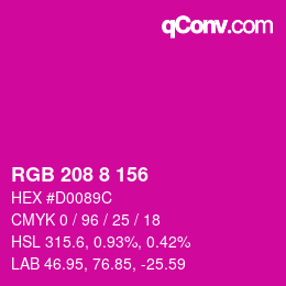 Color code: RGB 208 8 156 | qconv.com