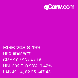 颜色代码: RGB 208 8 199 | qconv.com
