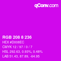 Color code: RGB 208 8 236 | qconv.com