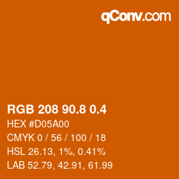カラーコード: RGB 208 90.8 0.4 | qconv.com