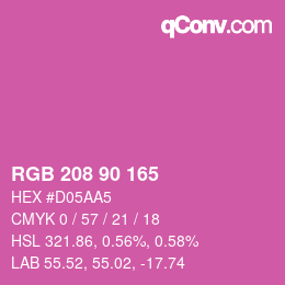 颜色代码: RGB 208 90 165 | qconv.com
