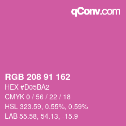 Color code: RGB 208 91 162 | qconv.com