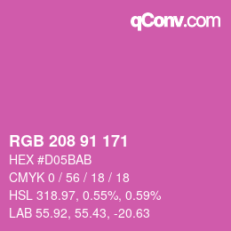 Color code: RGB 208 91 171 | qconv.com