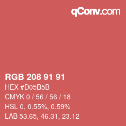 Farbcode: RGB 208 91 91 | qconv.com