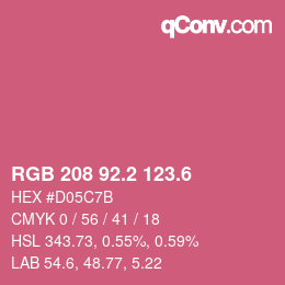 カラーコード: RGB 208 92.2 123.6 | qconv.com
