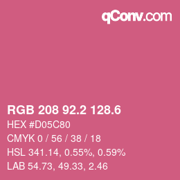 カラーコード: RGB 208 92.2 128.6 | qconv.com