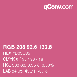 颜色代码: RGB 208 92.6 133.6 | qconv.com