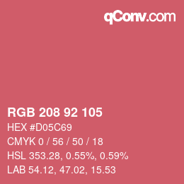 Color code: RGB 208 92 105 | qconv.com