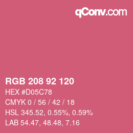カラーコード: RGB 208 92 120 | qconv.com