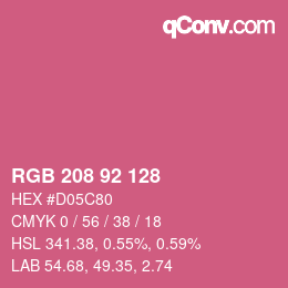 カラーコード: RGB 208 92 128 | qconv.com