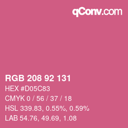 カラーコード: RGB 208 92 131 | qconv.com