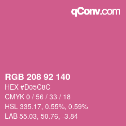 カラーコード: RGB 208 92 140 | qconv.com