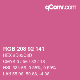 カラーコード: RGB 208 92 141 | qconv.com