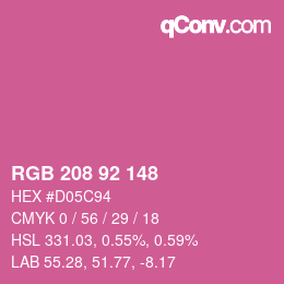 颜色代码: RGB 208 92 148 | qconv.com