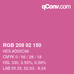 カラーコード: RGB 208 92 150 | qconv.com