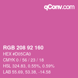 カラーコード: RGB 208 92 160 | qconv.com